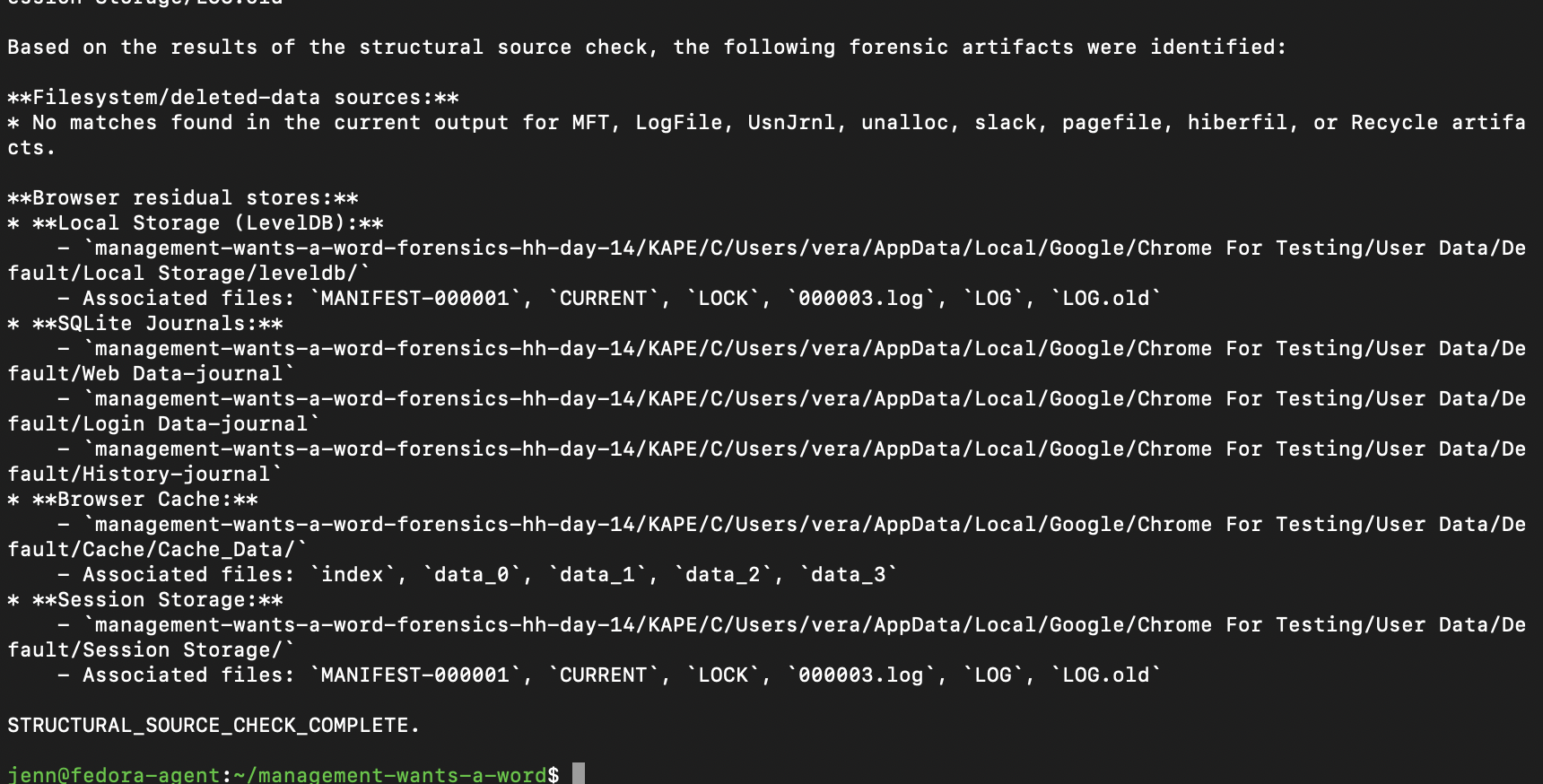 Official ZIP inventory identifying Chrome residual stores
